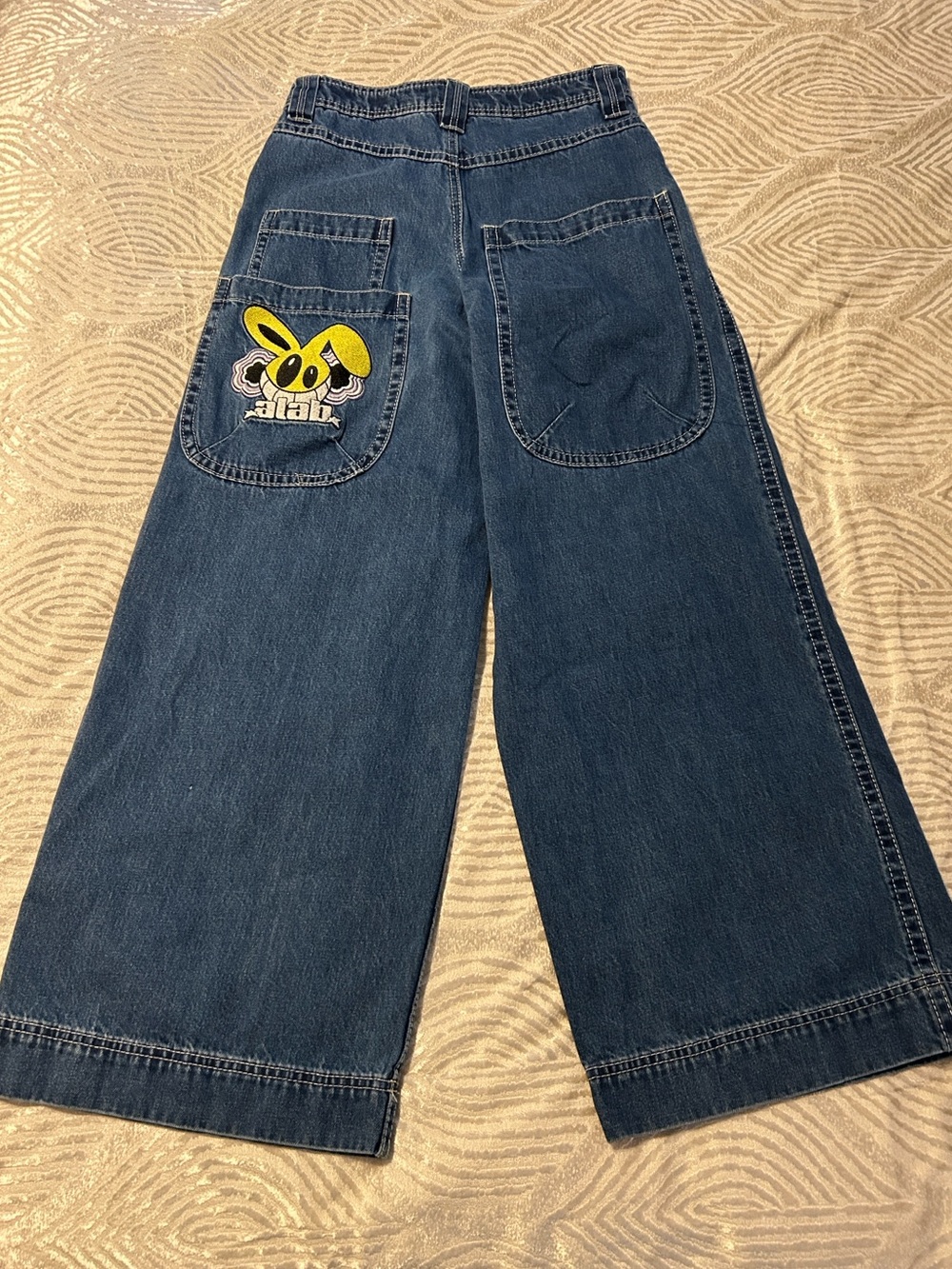 Zumiez Alab Wide Leg Blue Denim Jeans